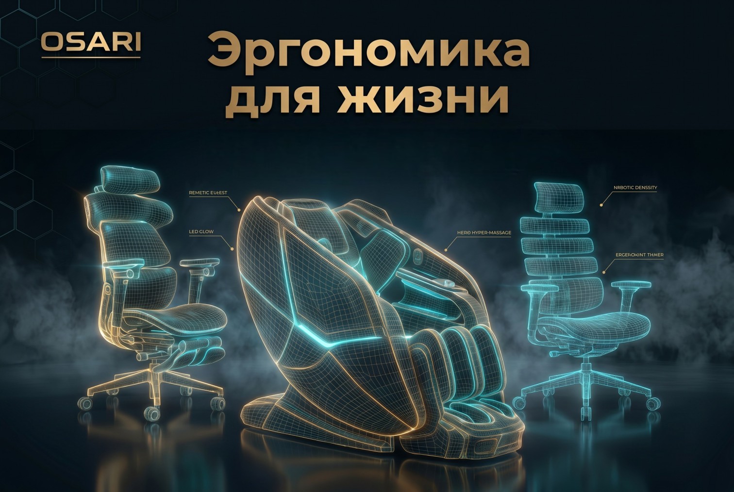 OSARI — лучшие массажные кресла премиум-класса для дома, технологичные кресла руководителя и эргономичные кресла на базе Ai с биометрией и нейро-роликами
