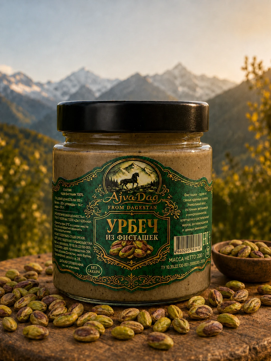 Урбеч из фисташки, без сахара, 200г