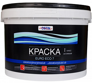 Краска EURO ECO 7 интерьерная моющаяся 5 л Краска EURO ECO 7 интерьерная моющаяся 5 л