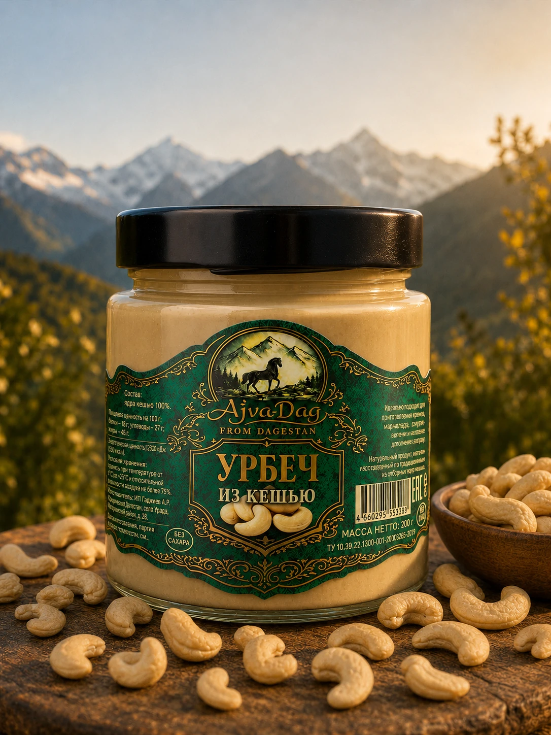 Урбеч из кешью, без сахара, 200г