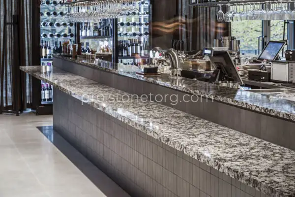 Гранитная столешница для барной стойки габбро серый гранит натуральный камень